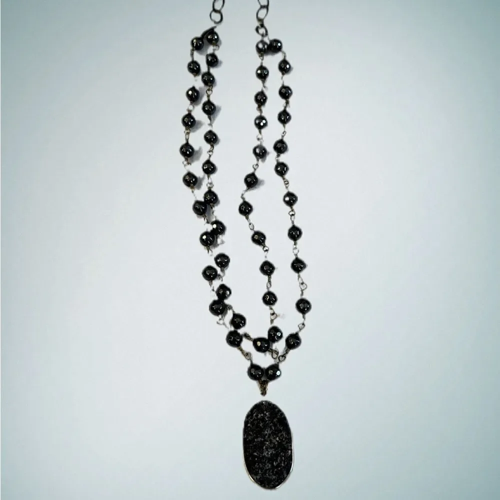20” double necklace with genuine druzy quartz